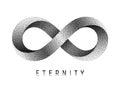 Stippled Eternity sign. Mobius strip symbol. Vector illustration Royalty Free Stock Photo