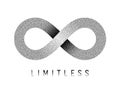 Stippled Limitless sign. Mobius strip symbol. Vector illustration Royalty Free Stock Photo