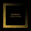 Stippling abstract dotted frame for your design. Sparkling effect vector. Golden dots bound the black background. Vector abstract Royalty Free Stock Photo
