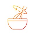 Stir cooking ingredient gradient linear vector icon