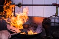 Stir fire cooking