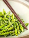 Stir fried asparagus with black sesame