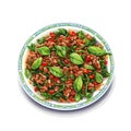 Stir Fried Basil with Minced Pork grapic vector