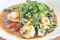 Stir-fried basil with seafood or Stir Fried Seafood ,Thai food