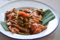 Stir-fried beef with curry and vegetable Royalty Free Stock Photo
