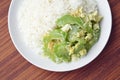 Stir fried bitter gourd with egg on rice Royalty Free Stock Photo