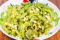 Stir Fried Bitter Gourd with Egg. Royalty Free Stock Photo