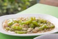 Stir fried bitter gourd with egg. Royalty Free Stock Photo