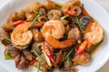 Stir-Fried Sea Cucumber with Shrimps