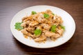 stir-fried chicken with garlic Royalty Free Stock Photo