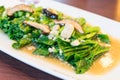 stir-fried chinese kale with shiitake mushroom Royalty Free Stock Photo