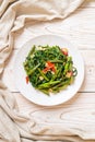 Stir-Fried Chinese Morning Glory or Water Spinach Royalty Free Stock Photo