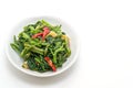 Stir-Fried Chinese Morning Glory or Water Spinach Royalty Free Stock Photo