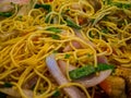 Stir-fried chinese noodles Royalty Free Stock Photo