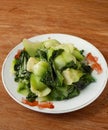 Stir-fried Chinese spoon cabbage leaf vegetable Royalty Free Stock Photo