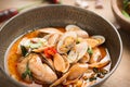 stir fried clams with roasted chili paste Royalty Free Stock Photo