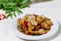 Stir Fried Clams with Roasted Chili paste Royalty Free Stock Photo