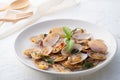 Stir Fried Clams with Roasted Chili paste Royalty Free Stock Photo