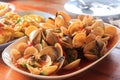 Stir fried clams with roasted chili