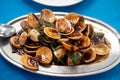 Stir Fried Clams with sweet basil Royalty Free Stock Photo