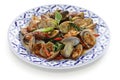 Stir fried clams with thai sweet basil Royalty Free Stock Photo