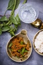 Stir Fried Crispy Pork Curry with Long Beans on Thai Food Royalty Free Stock Photo