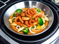 stir-fried crispy pork with vegetables, AI Generated