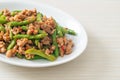 Stir-fried french bean or green bean with minced pork Royalty Free Stock Photo