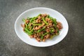 Stir-fried french bean or green bean with minced pork Royalty Free Stock Photo