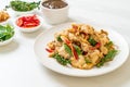 stir fried holy basil with fish and herb Royalty Free Stock Photo