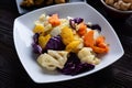 Stir-fried Mixed Vegetables carrot , cabbage and pineapple