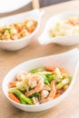 Stir-Fried mixed vegetables in oyster sauce with shrimps Royalty Free Stock Photo