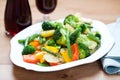 Stir-fried mixed vegetables on a plate