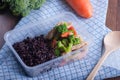 Stir fried mixed vegetables and rice berry