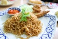 Stir fried nooddles with chicken Royalty Free Stock Photo