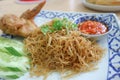 Stir fried nooddles with chicken Royalty Free Stock Photo