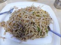 stir fried noodle with pork, Indian chicken noodles, healthy Indian food.