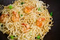 Stir-fried noodle with shrimp Royalty Free Stock Photo