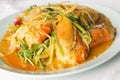 Stir fried pacific white shrimp curry