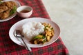 Stir fried pork with green chili(Moo Pad Prik) Royalty Free Stock Photo