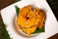 Stir Fried Pumpkin with Salted Egg - Thai Food Royalty Free Stock Photo