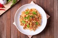 Stir fried rice with clams and roasted chili paste Royalty Free Stock Photo