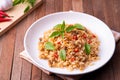 Stir fried rice with clams and roasted chili paste Royalty Free Stock Photo