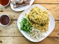 Stir fried rice noodles Thai called `Pad Mee Korat` Royalty Free Stock Photo