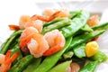 Stir-fried shrimp with snow peas and ginkgo nuts