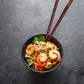 Stir fried soba and prawns