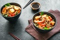 Stir fried soba and prawns