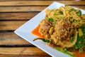 Stir Fried Soft Shell Crab in Curry Powder Royalty Free Stock Photo