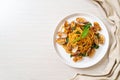 Stir Fried Spaghetti with Clams and Garlic and Chilli Royalty Free Stock Photo