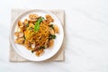Stir Fried Spaghetti with Clams and Garlic and Chilli Royalty Free Stock Photo